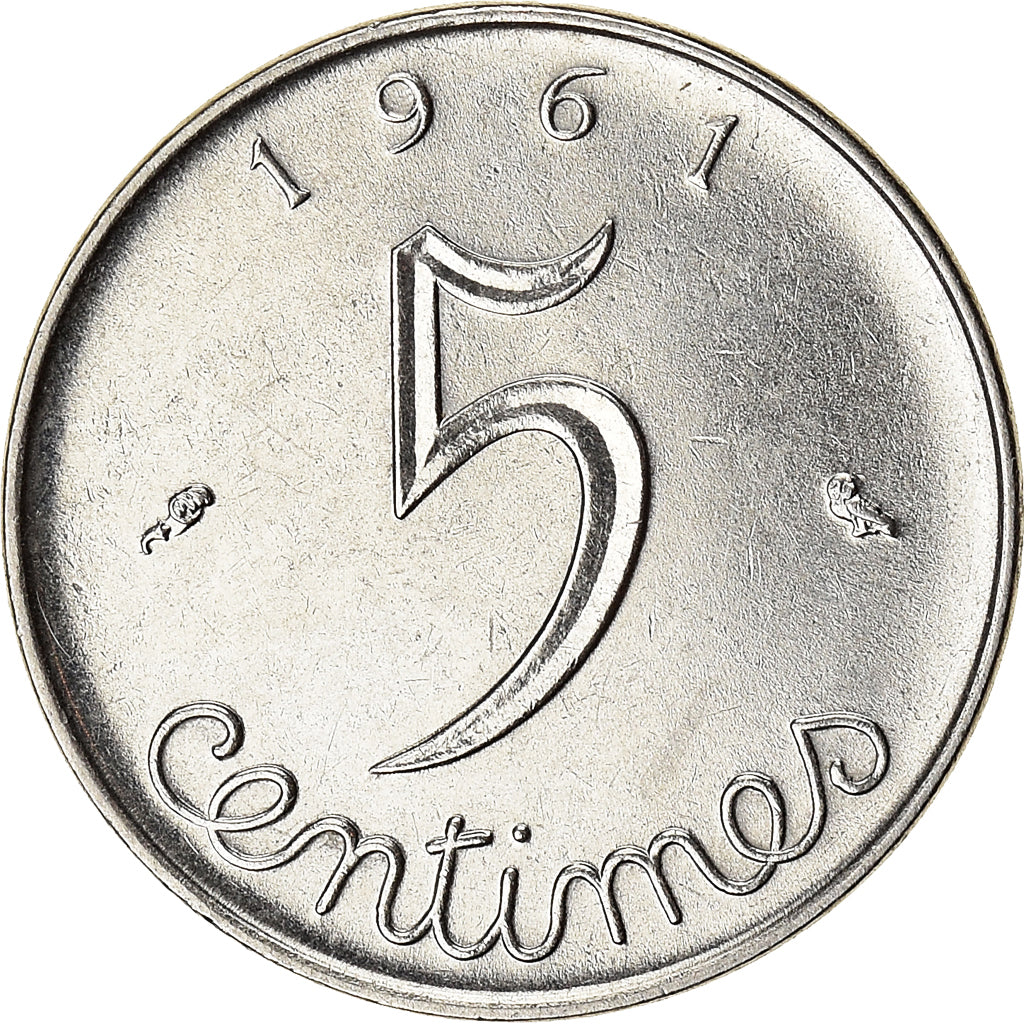 Coin, France, 5 Centimes, 1961