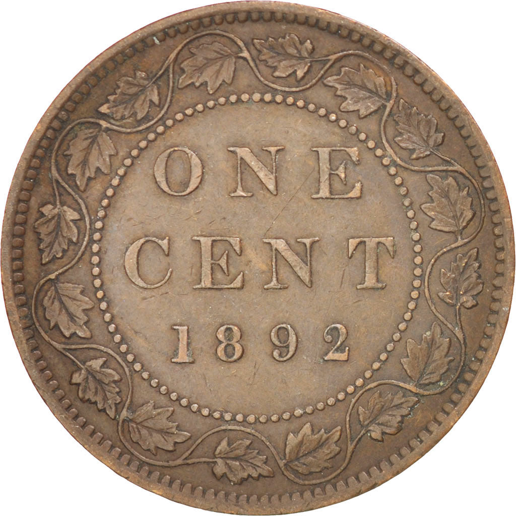 CANADA, Cent, 1892, Royal Canadian Mint, KM #7, EF(40-45), Bronze, 25.5, 5.61
