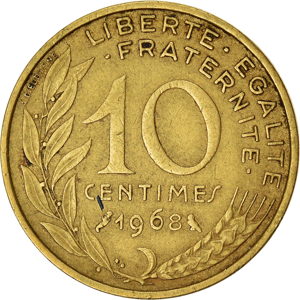 Münze, Frankreich, 10 Centimes, 1968