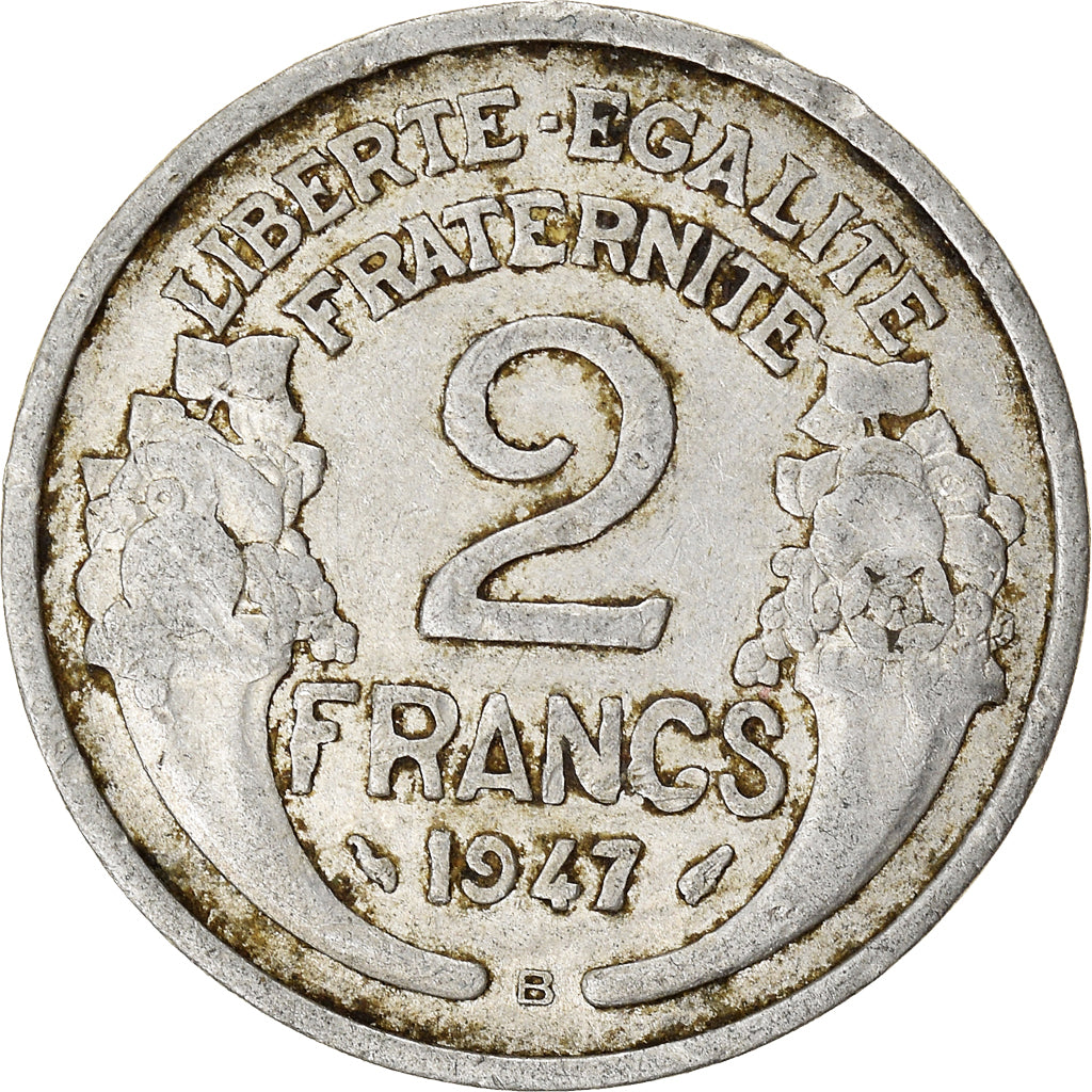 Moeda, França, 2 Francs, 1947