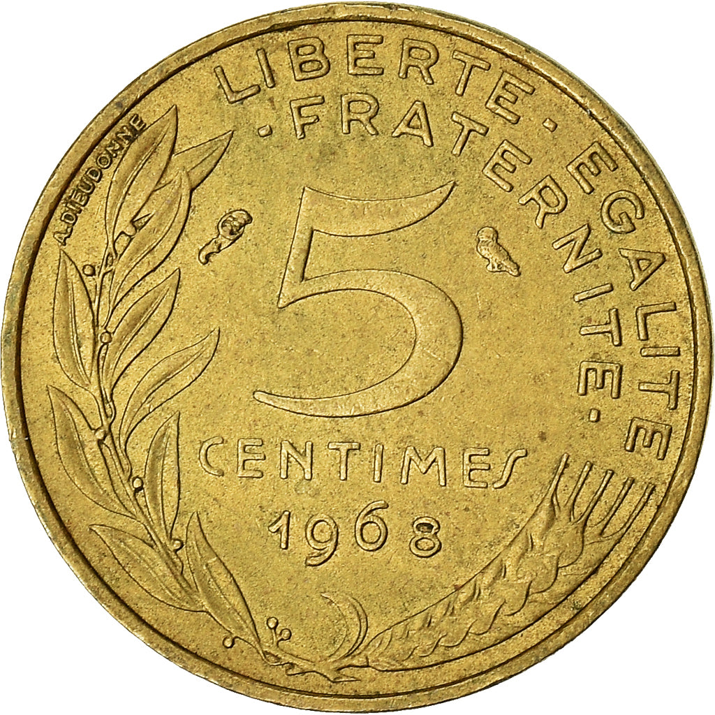 Coin, France, 5 Centimes, 1968
