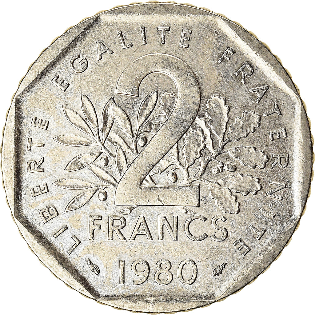 Coin, France, 2 Francs, 1980