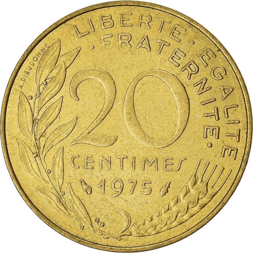 Moneda, Francia, 20 Centimes, 1975