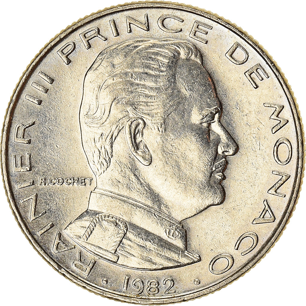 Munten, Monaco, 1/2 Franc, 1982