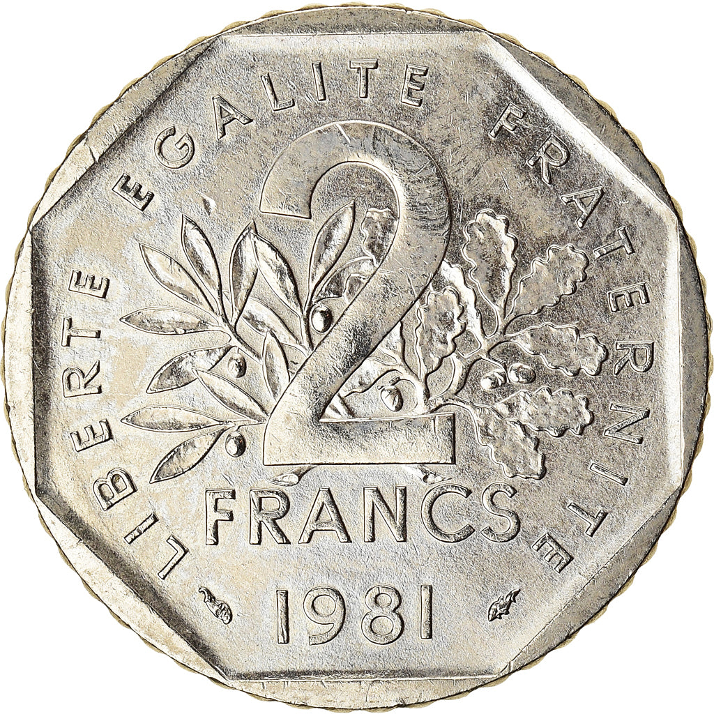 Moeda, França, 2 Francs, 1981