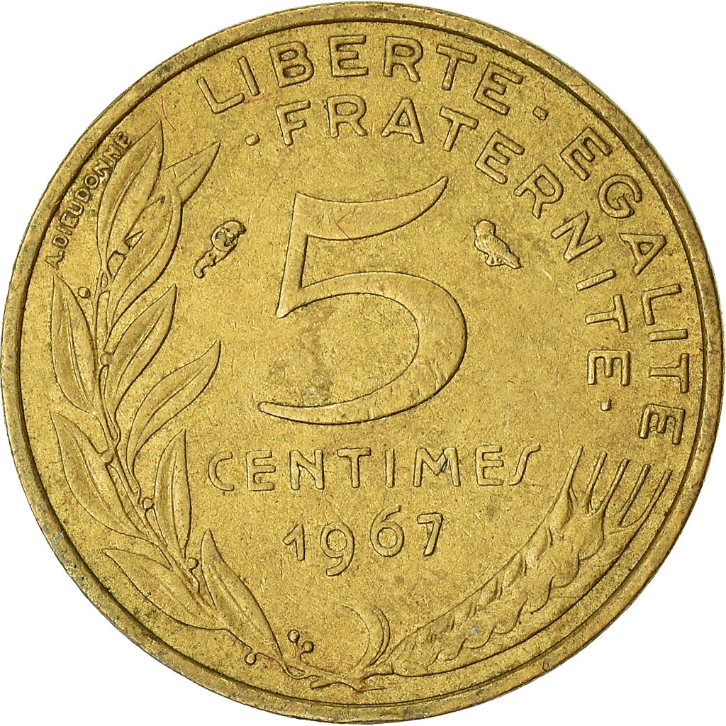 Monnaie, France, 5 Centimes, 1967