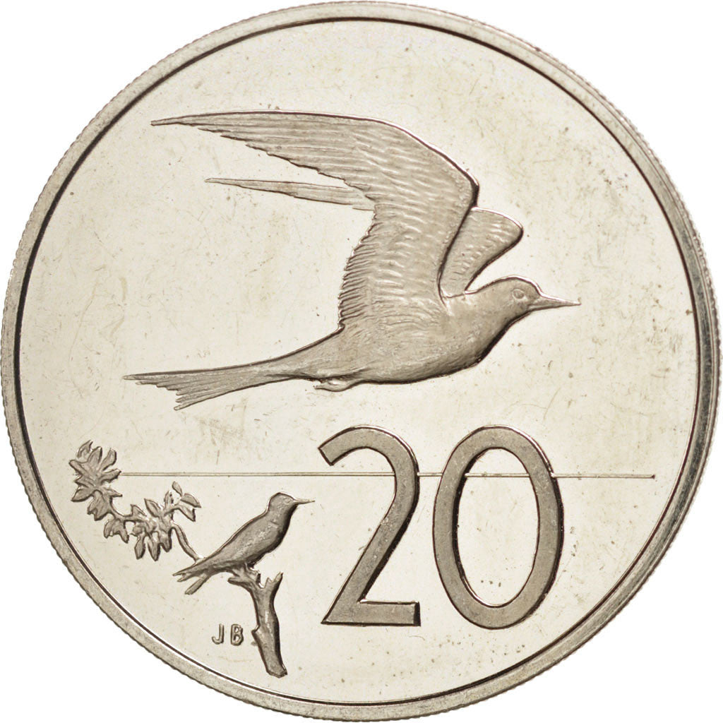COOK ISLANDS, 20 Cents, 1974, Franklin Mint, KM #5, MS(60-62), Copper-Nickel,...
