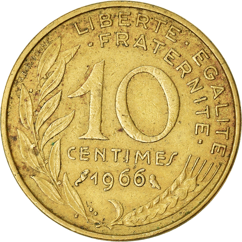 Moneda, Francia, 10 Centimes, 1966