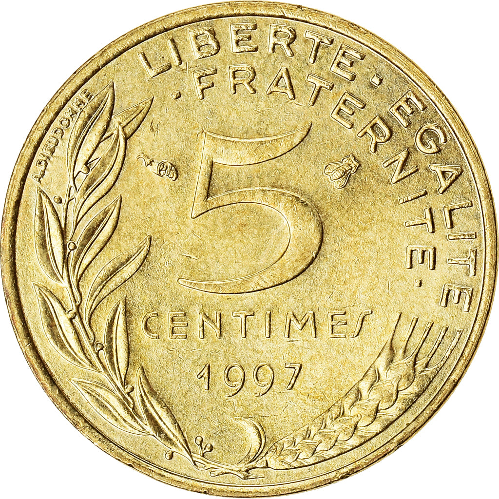 Coin, France, 5 Centimes, 1997