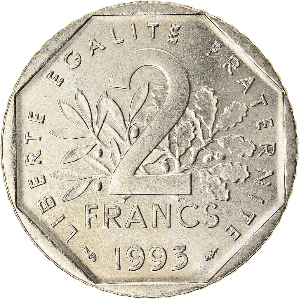 Coin, France, 2 Francs, 1993