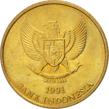 INDONESIA, 50 Rupiah, 1991, KM #52, MS(63), Aluminum-Bronze, 19.94, 3.20