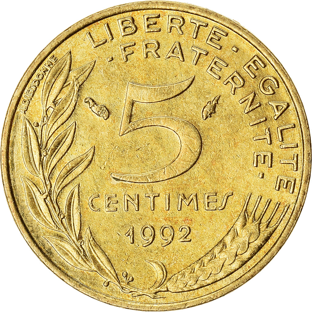 Coin, France, 5 Centimes, 1992