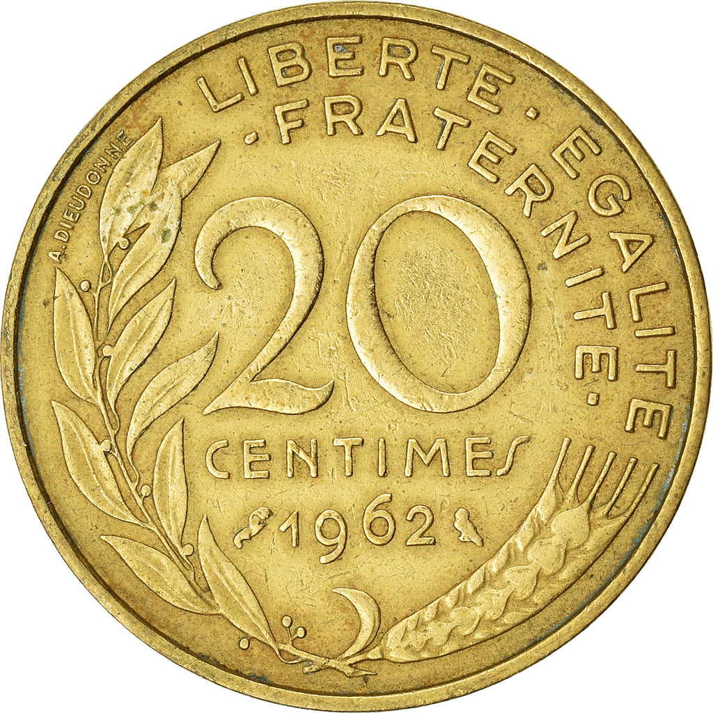 Moneda, Francia, 20 Centimes, 1962