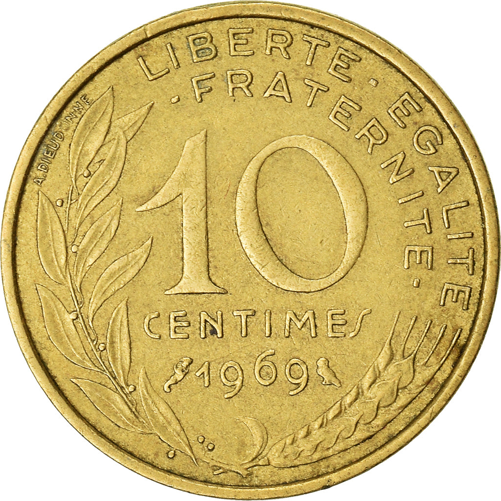 Munten, Frankrijk, 10 Centimes, 1969