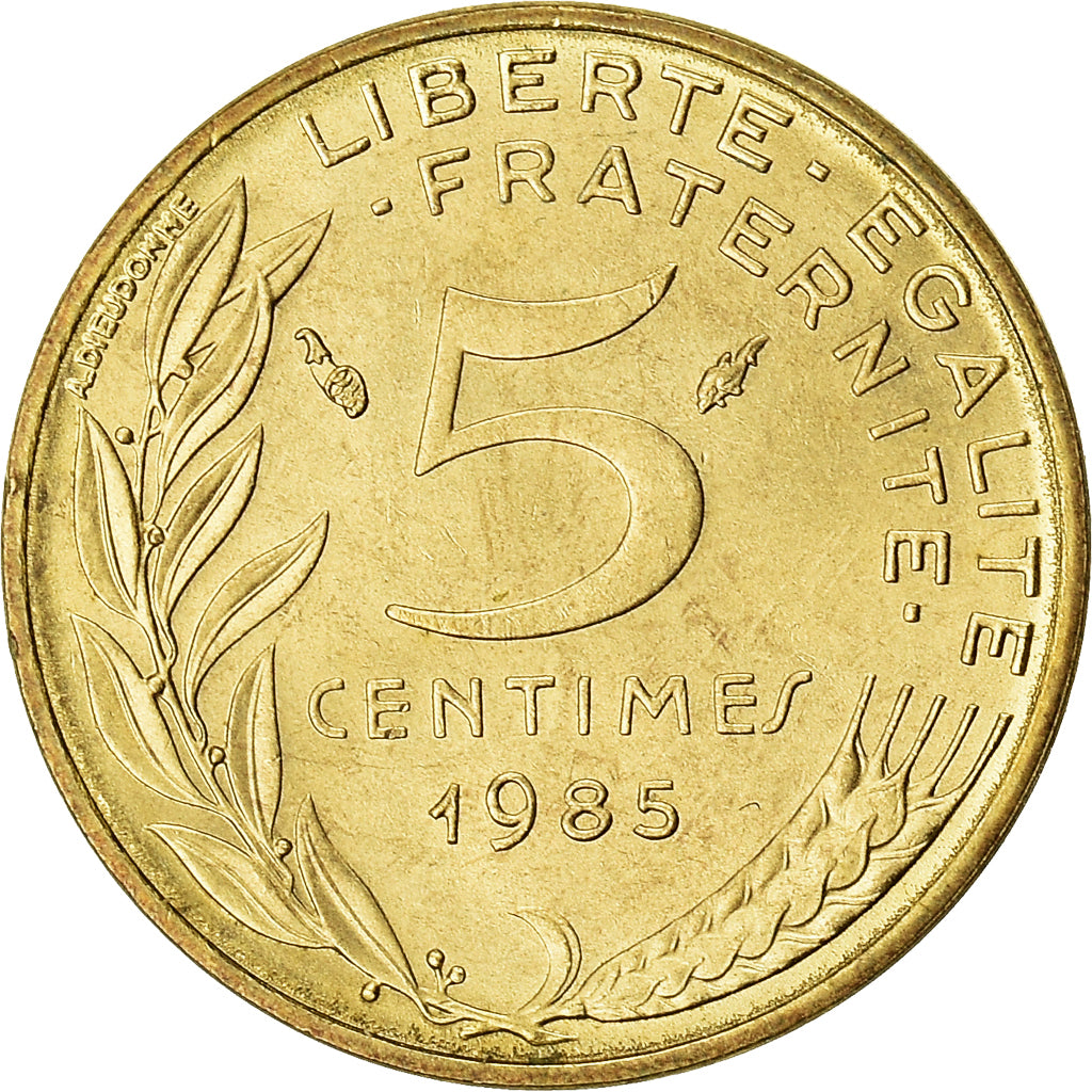 Coin, France, 5 Centimes, 1985