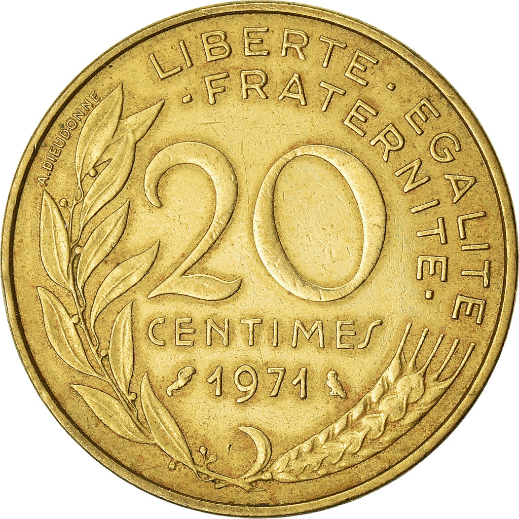 Coin, France, 20 Centimes, 1971