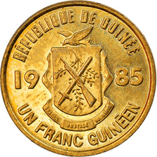 Coin, Guinea, Franc, 1985, MS(63), Brass Clad Steel, KM:56