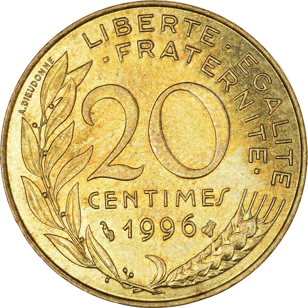 Moneda, Francia, 20 Centimes, 1996