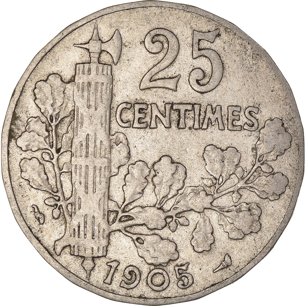 Moeda, França, 25 Centimes, 1905