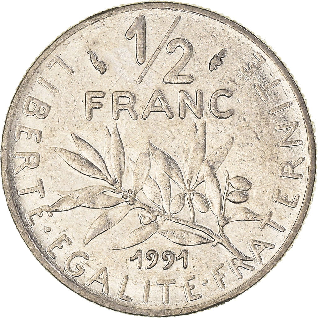 Moneta, Francia, 1/2 Franc, 1991