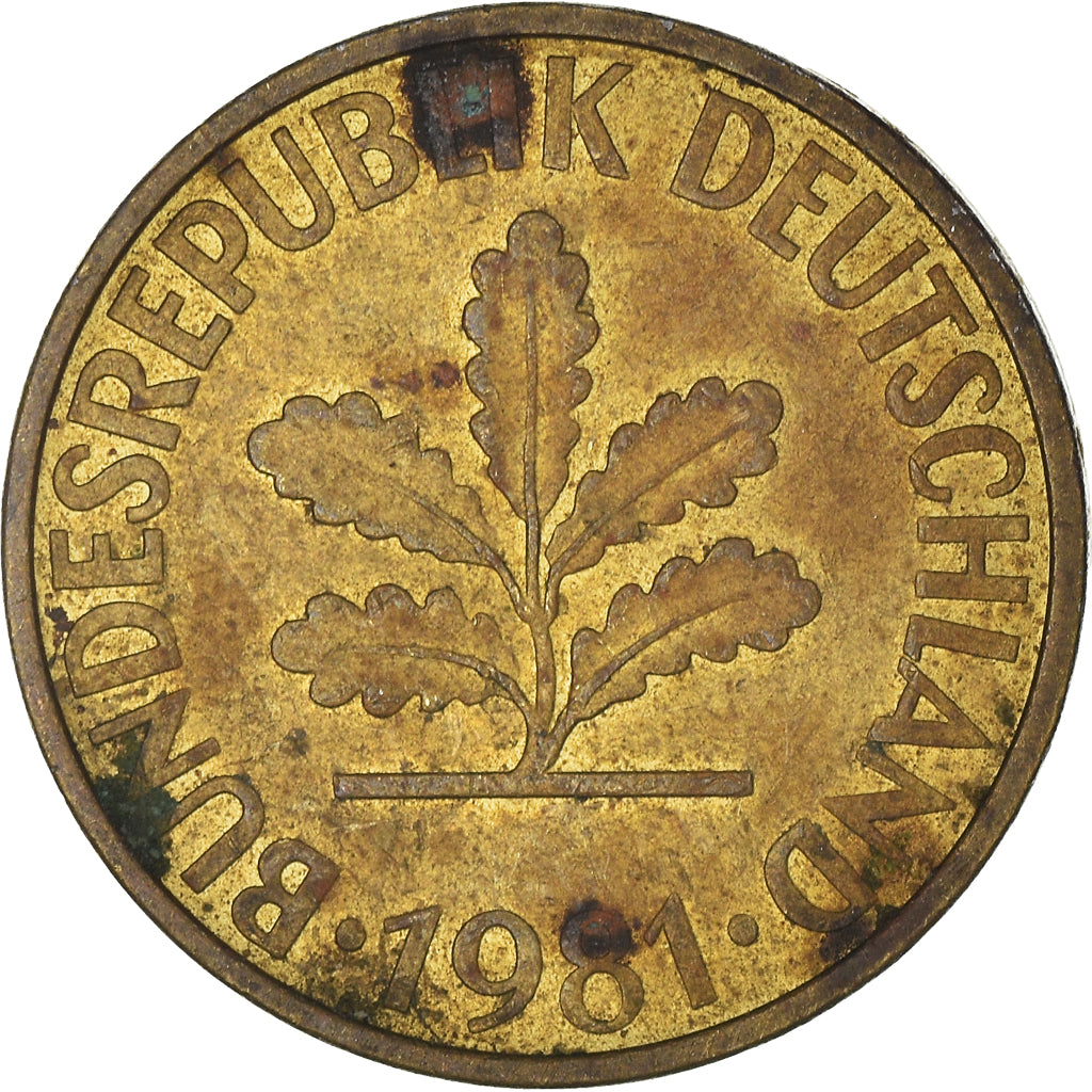 Münze, Bundesrepublik Deutschland, 10 Pfennig, 1981