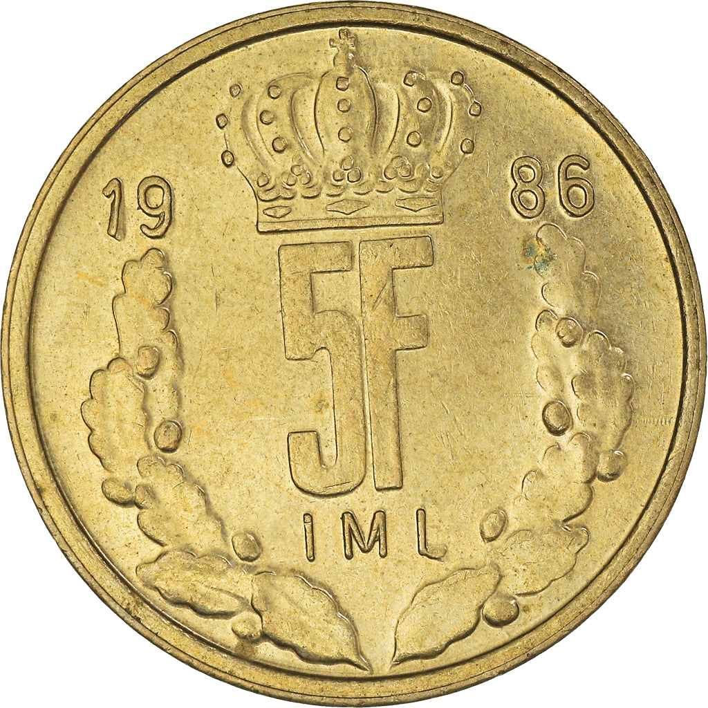 Monnaie, Luxembourg, 5 Francs, 1986