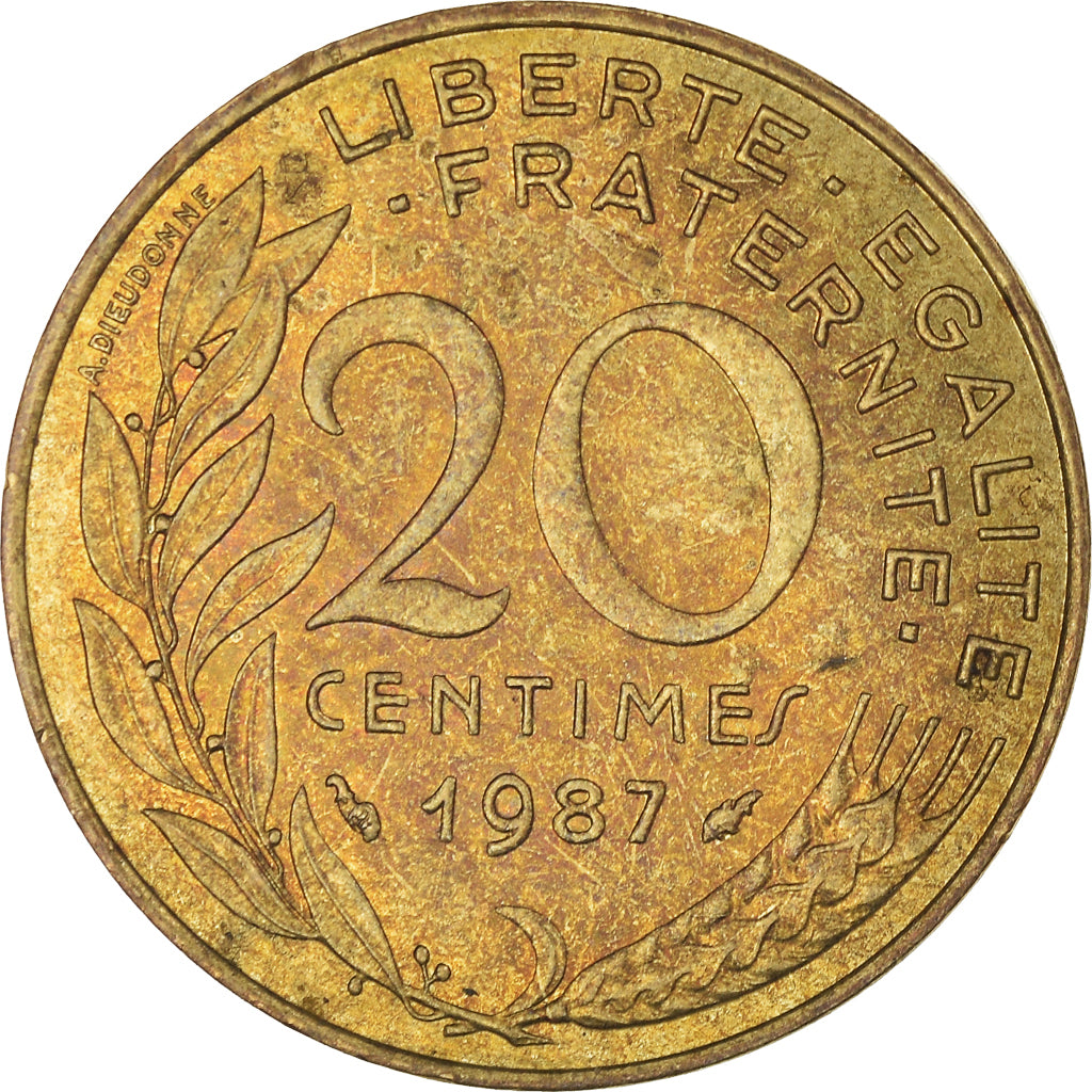 Moneda, Francia, 20 Centimes, 1987