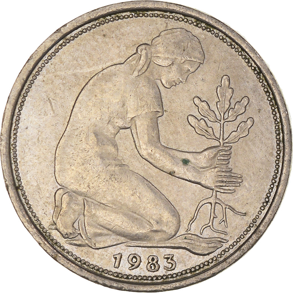 Moneda, ALEMANIA - REPÚBLICA FEDERAL, 50 Pfennig, 1983