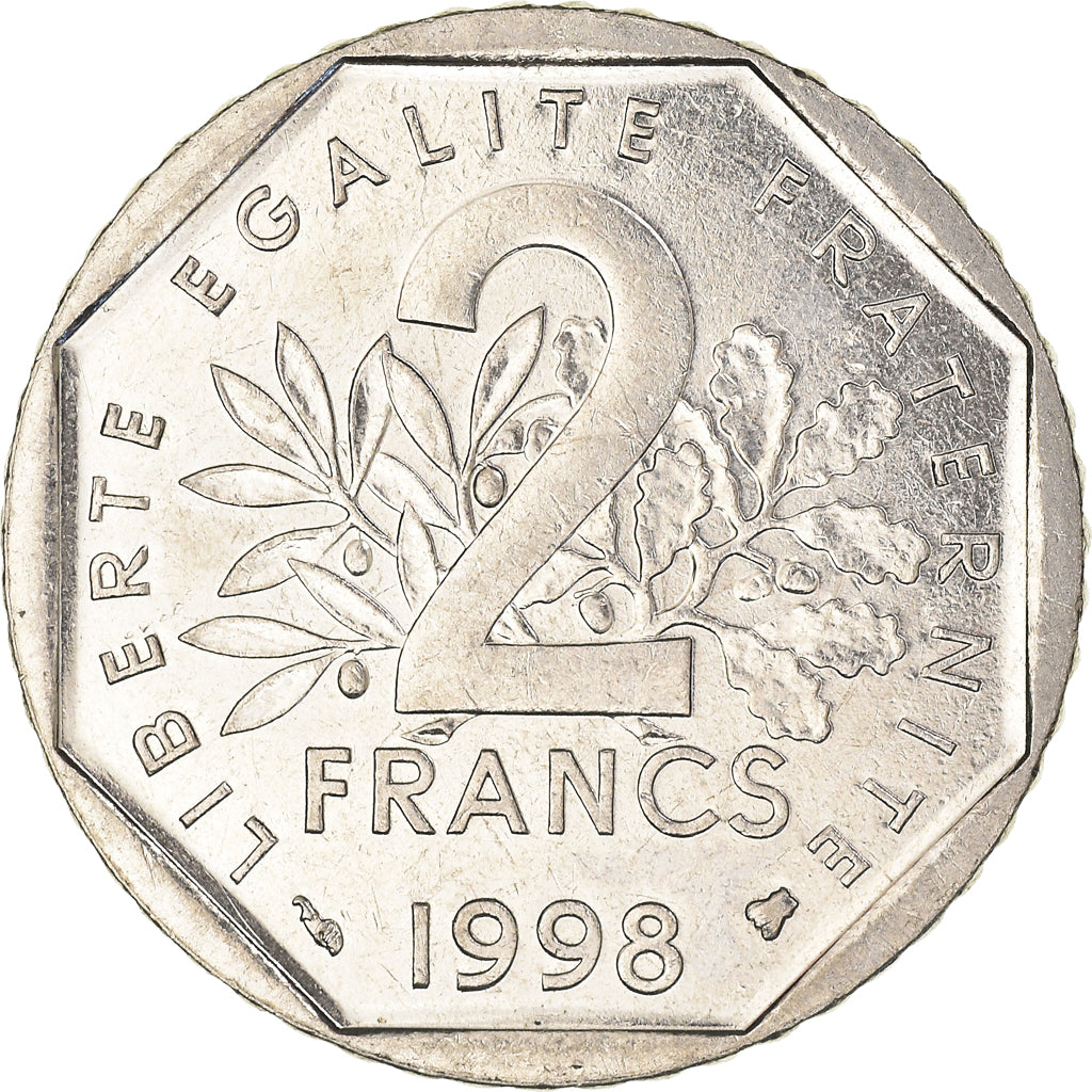 Münze, Frankreich, 2 Francs, 1998
