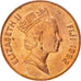 Coin, Fiji, Elizabeth II, 2 Cents, 1992, MS(60-62), Copper Plated Zinc, KM:50a