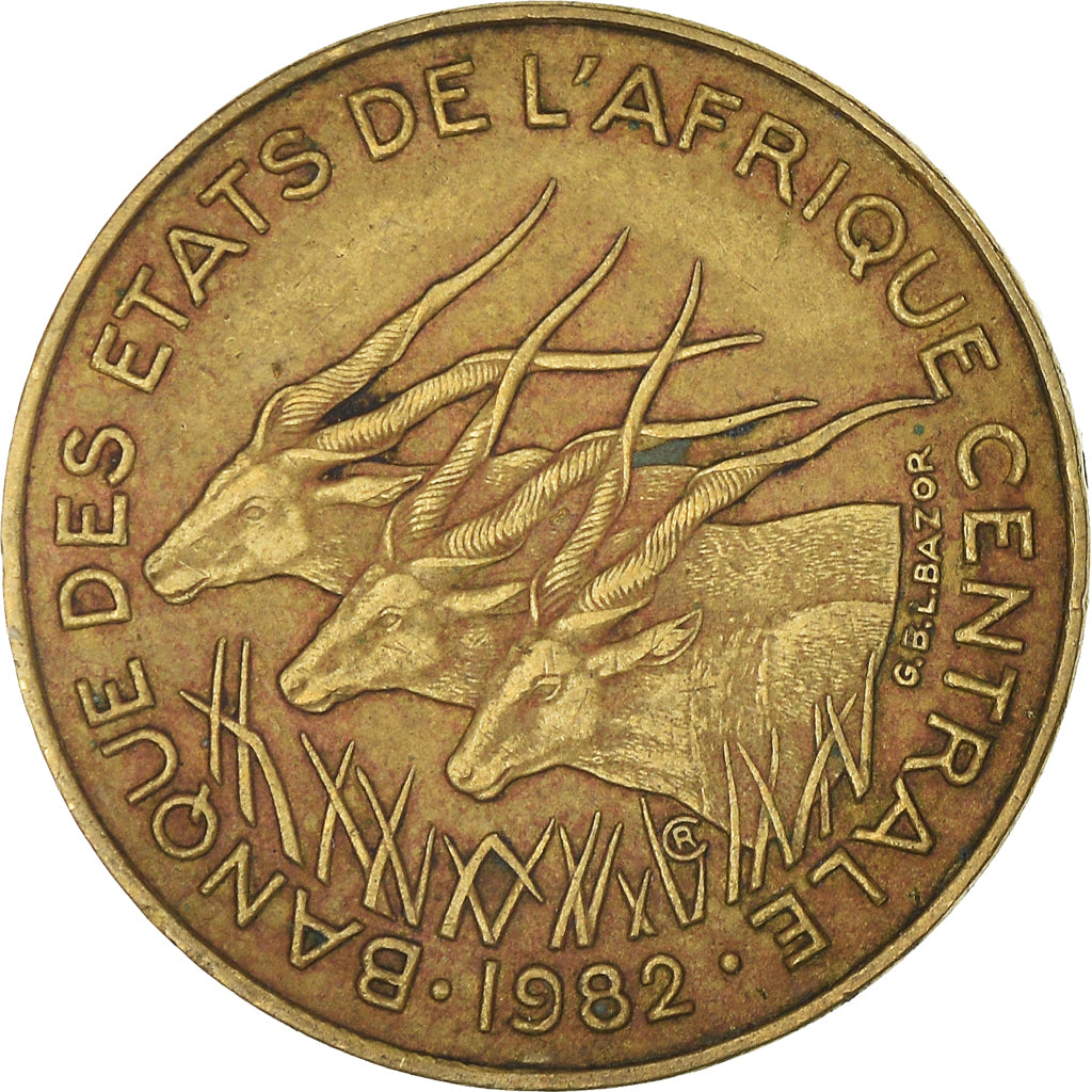 Moneta, Państwa Afryki Środkowej, 5 Francs, 1982