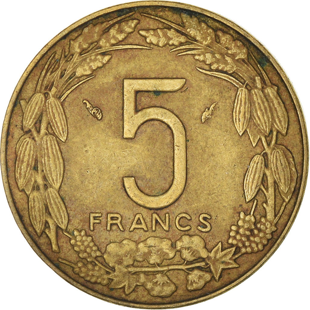 Moneta, Państwa Afryki Środkowej, 5 Francs, 1982