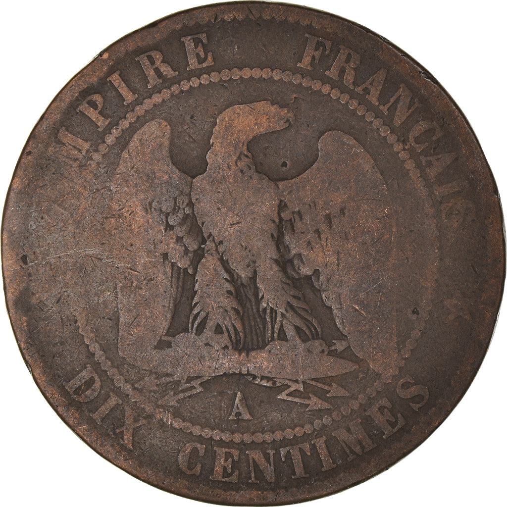 Moeda, França, 10 Centimes, 1854