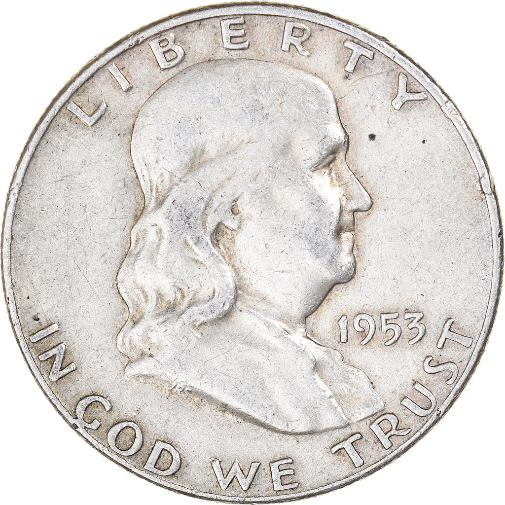 Coin, United States, Franklin Half Dollar, Half Dollar, 1953, U.S. Mint, Denver