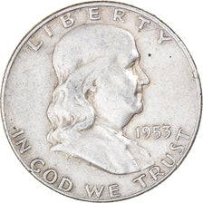 Coin, United States, Franklin Half Dollar, Half Dollar, 1953, U.S. Mint, Denver