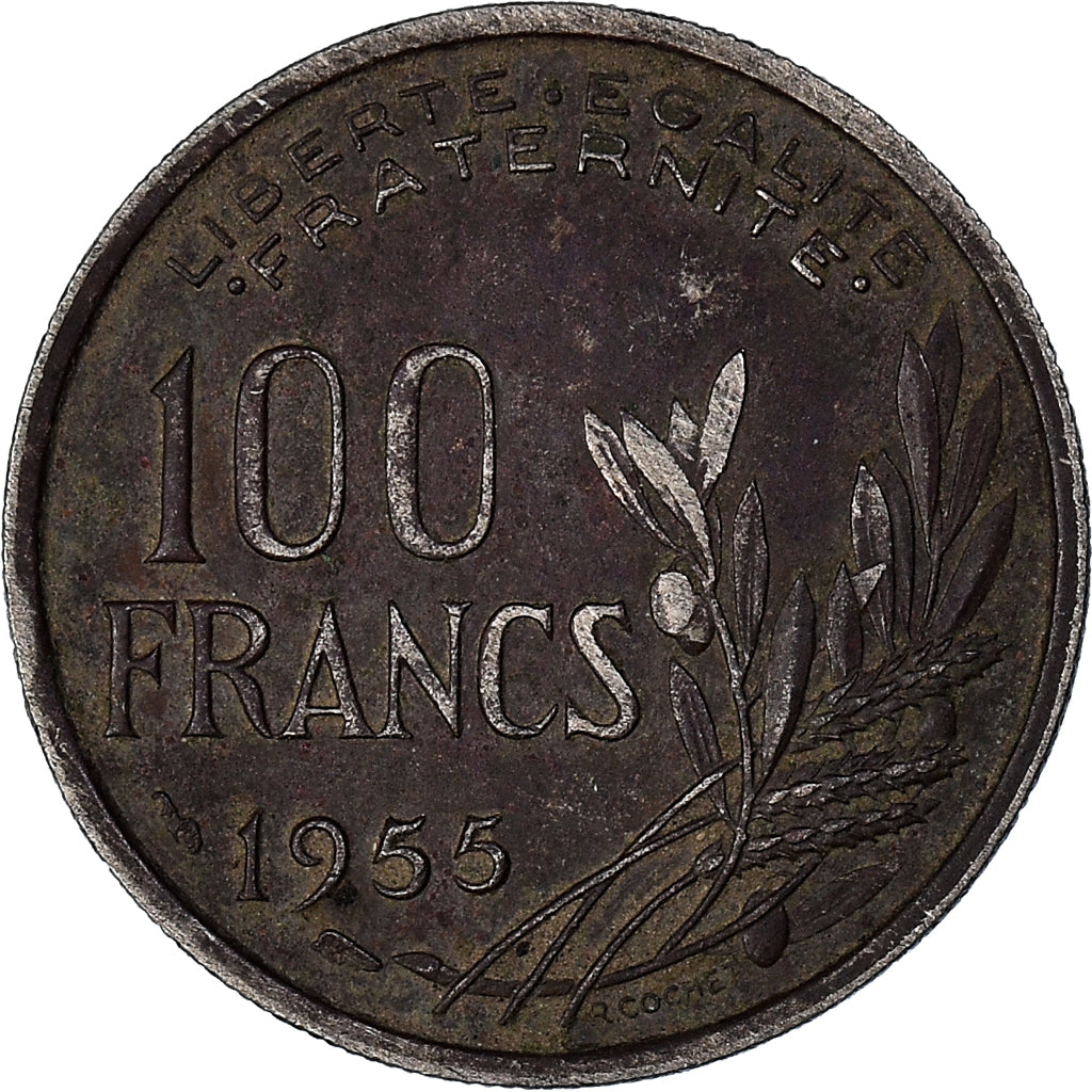 Moeda, França, 100 Francs, 1955