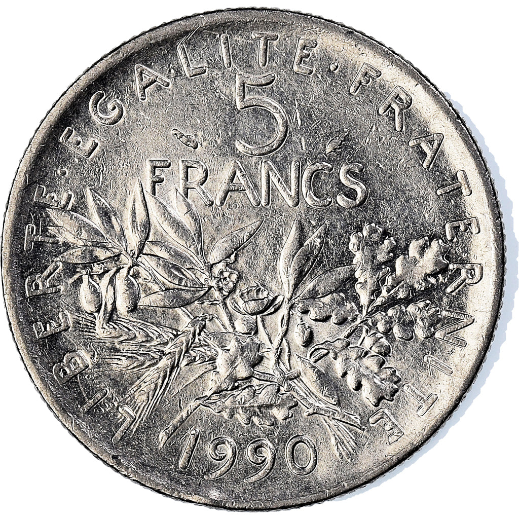 Moneda, Francia, 5 Francs, 1990
