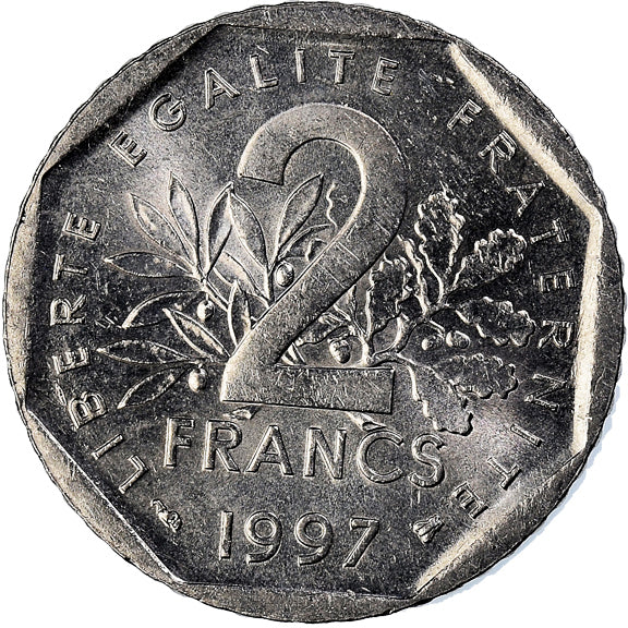 Coin, France, 2 Francs, 1997