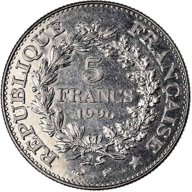 Moneta, Francja, 5 Francs, 1996