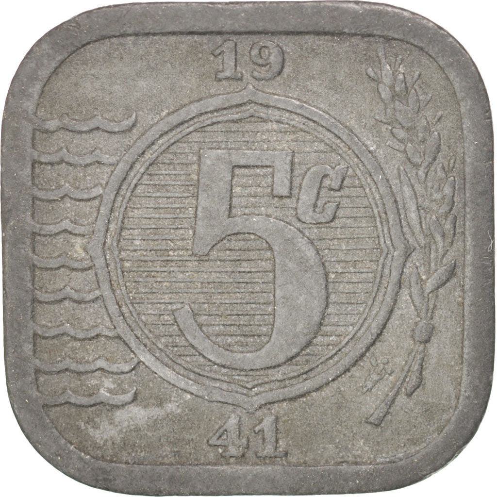 NETHERLANDS, 5 Cents, 1941, KM #172, EF(40-45), Zinc, 18, 3.64