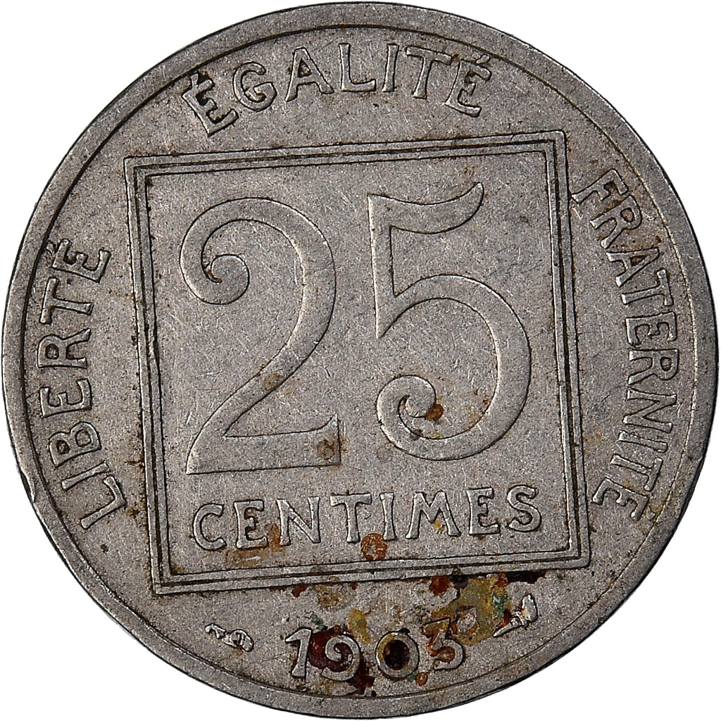 Moneda, Francia, 25 Centimes, 1903