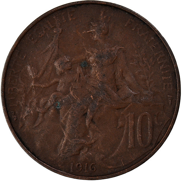 Munten, Frankrijk, 10 Centimes, 1916