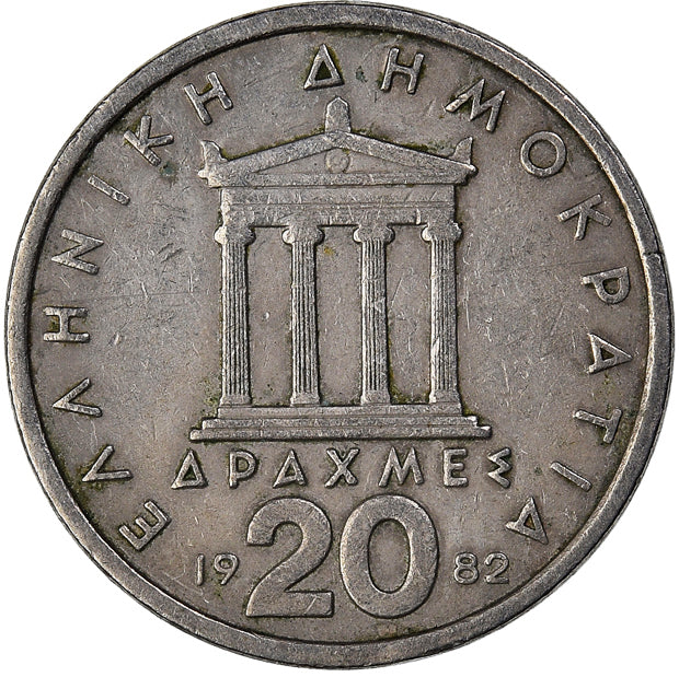 Moneta, Grecja, 20 Drachmes, 1982