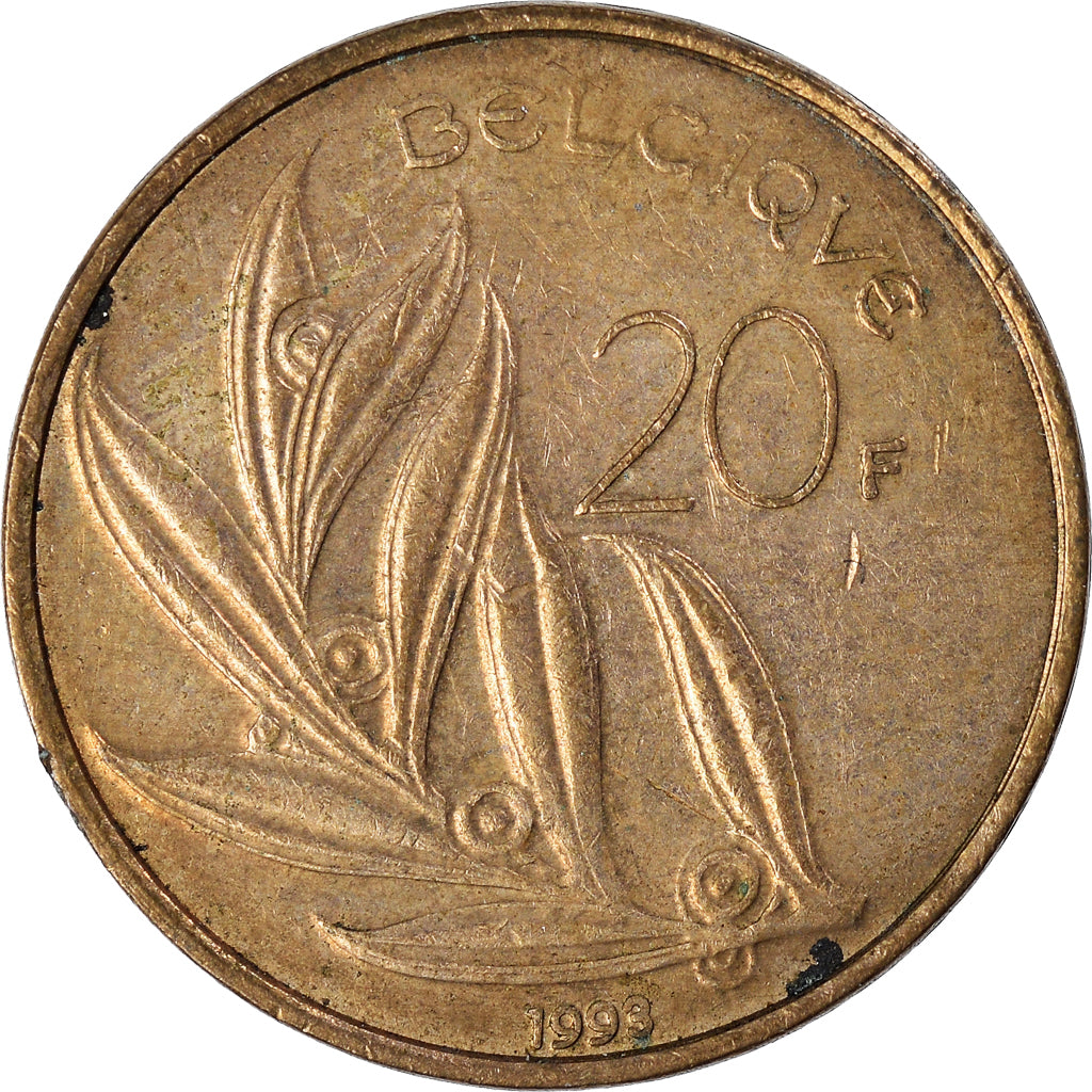 Monnaie, Belgique, 20 Francs, 20 Frank, 1993