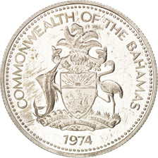 BAHAMAS, 50 Cents, 1974, Franklin Mint, KM #64a, MS(60-62), Silver, 29, 10.05