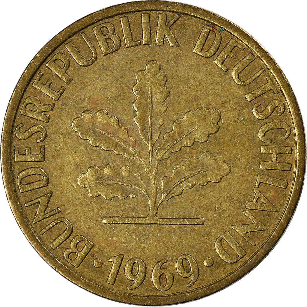 Moeda, ALEMANHA - REPÚBLICA FEDERAL, 5 Pfennig, 1969