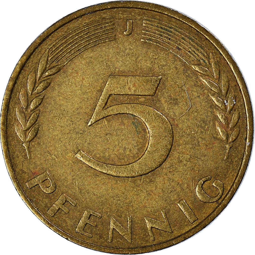 Moeda, ALEMANHA - REPÚBLICA FEDERAL, 5 Pfennig, 1969