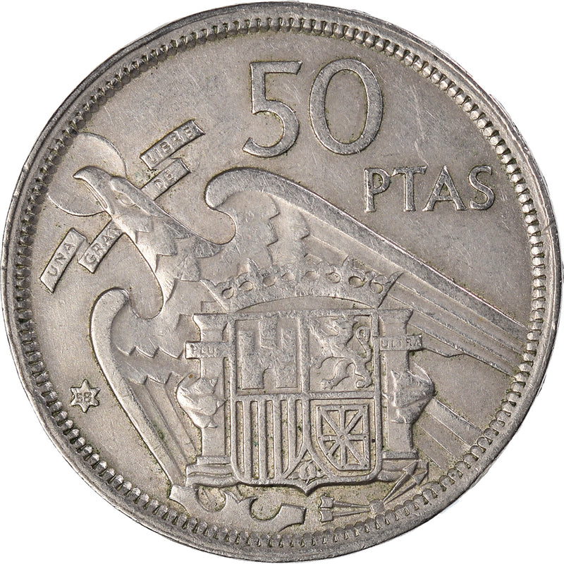 Coin Spain 50 Pesetas 1957 (58) – Numiscorner.com