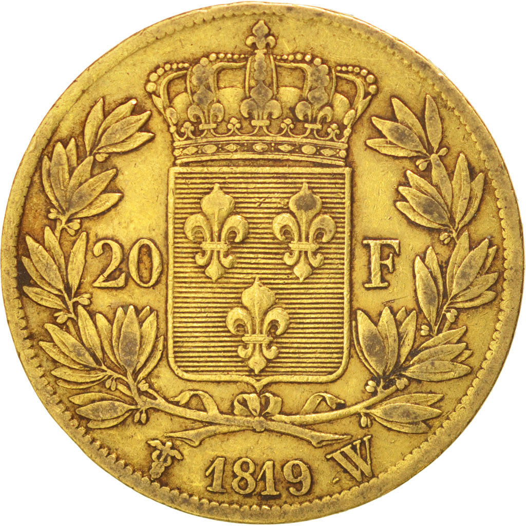 Monnaie, France, Louis XVIII, Louis XVIII, 20 Francs, 1819, Lille, TB+, Or