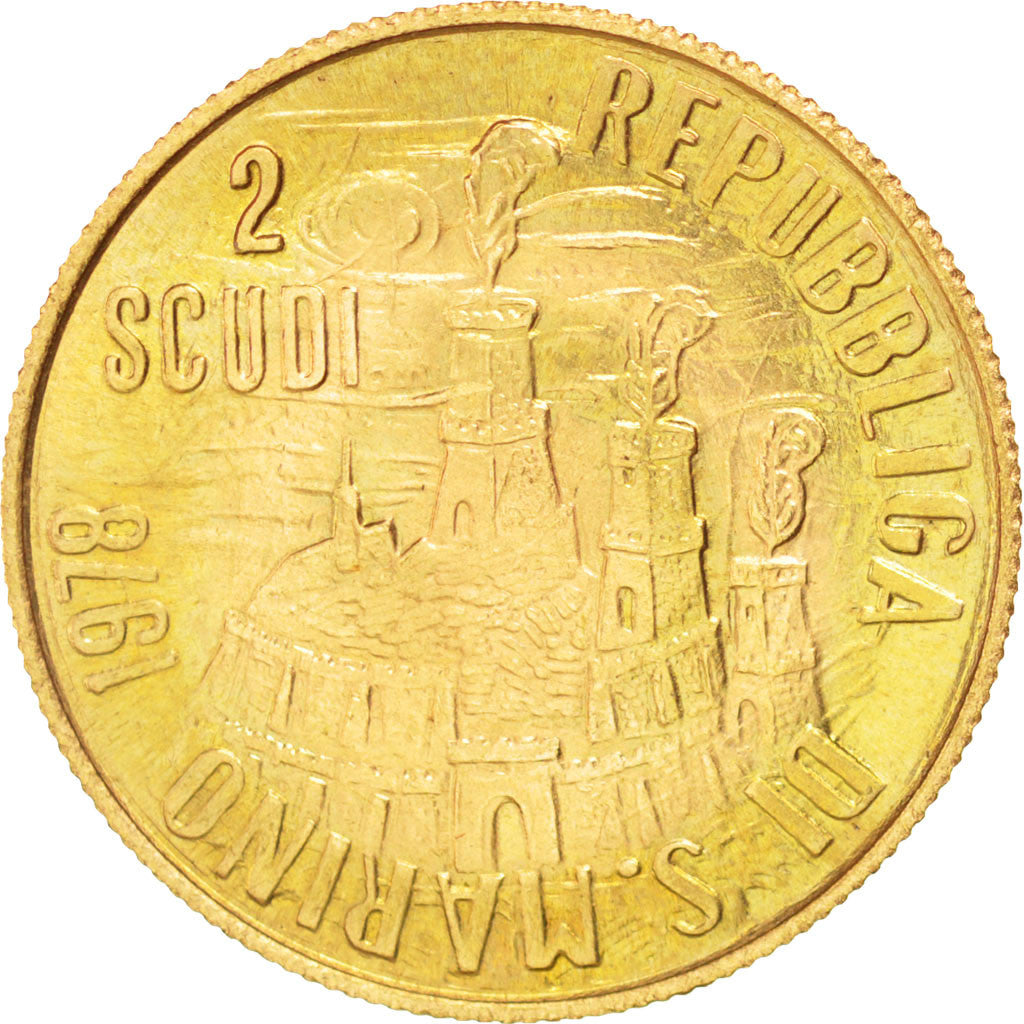 Coin, San Marino, 2 Scudi, 1978, MS(64), Gold, KM:87